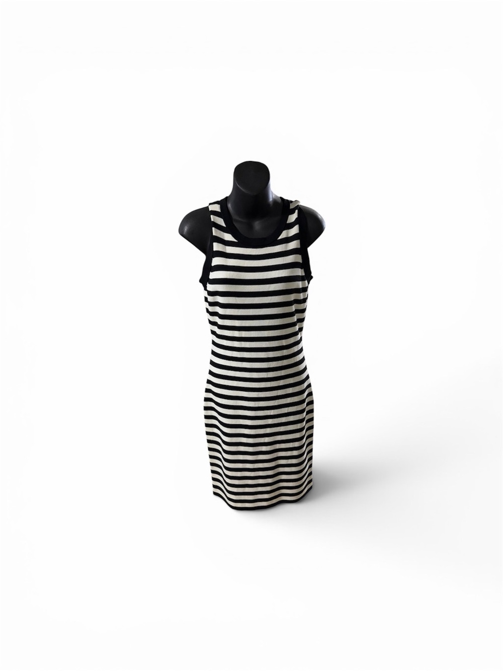 MICHAEL Michael Kors Black and White Striped Tank Mini Dress
